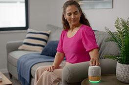 Woman turning on My MoodBible™